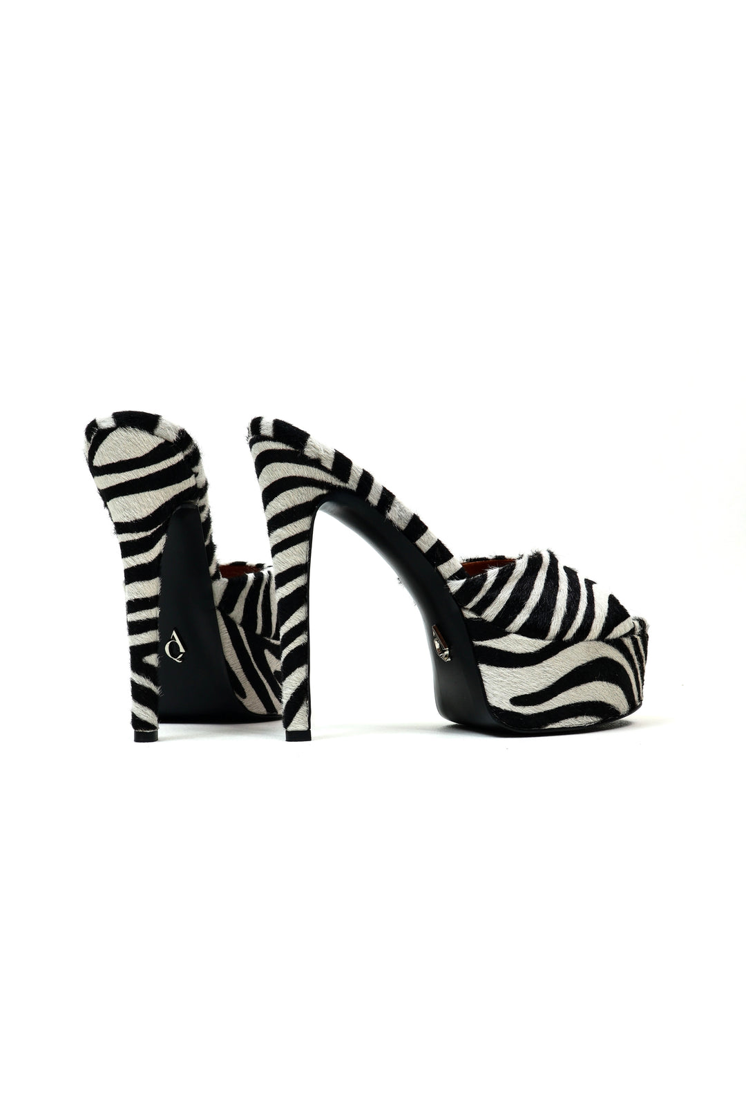 QAFARRIN NASTY – Zebra Print Hakiki Tay Derisi Platform Mule