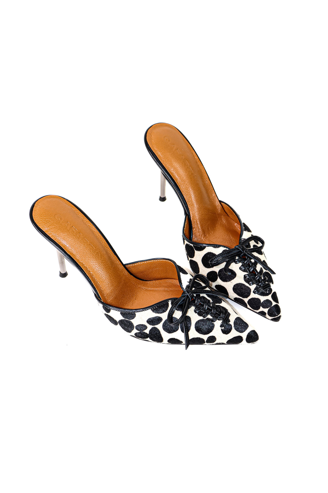 Qafarrin VIOLA DOT NOIR – Prime Cut Dana Derisi Detaylı Hakiki Tay Tüyü Mule Stiletto