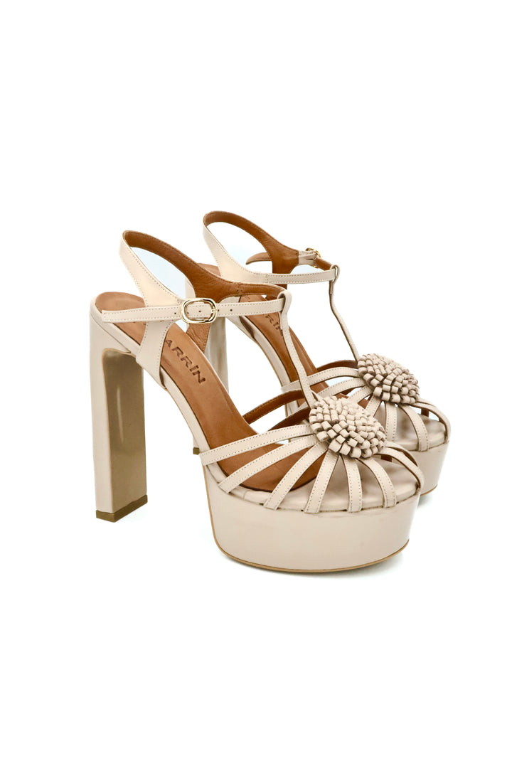 Qafarrin OTTAVIA – Bej Hakiki Dana Deri Platform Sandalet