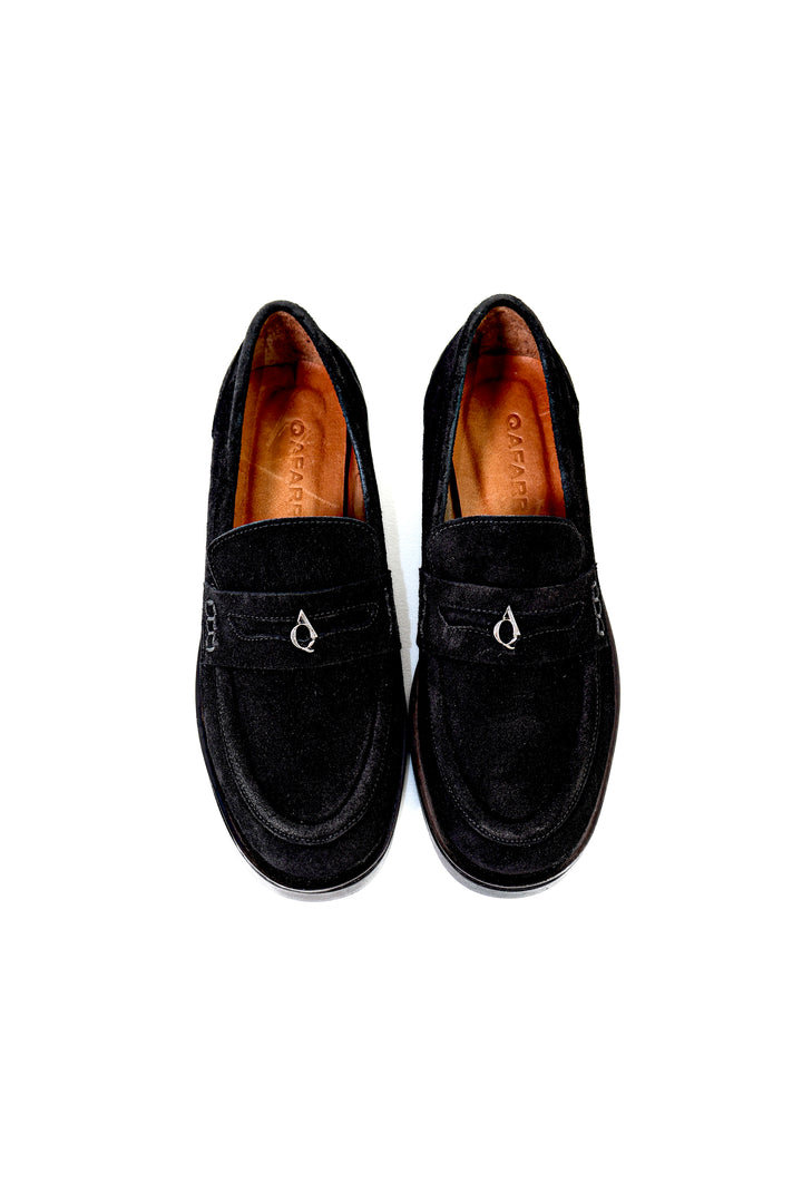 Qafarrin DORVÉ – Siyah Süet Hakiki Dana Deri Atelier-Crafted Prime Loafer