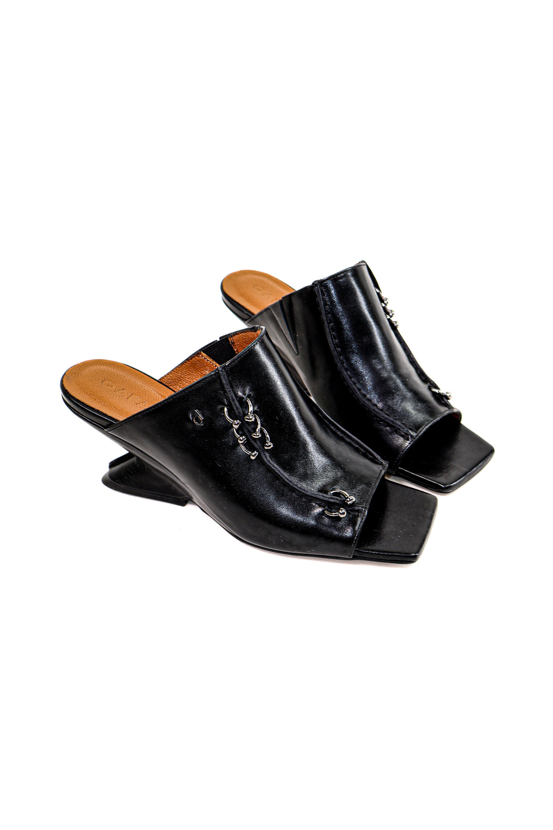 QAFARRIN LEXA – Prime-Cut Genuine Leather Sculptural Heel Mule