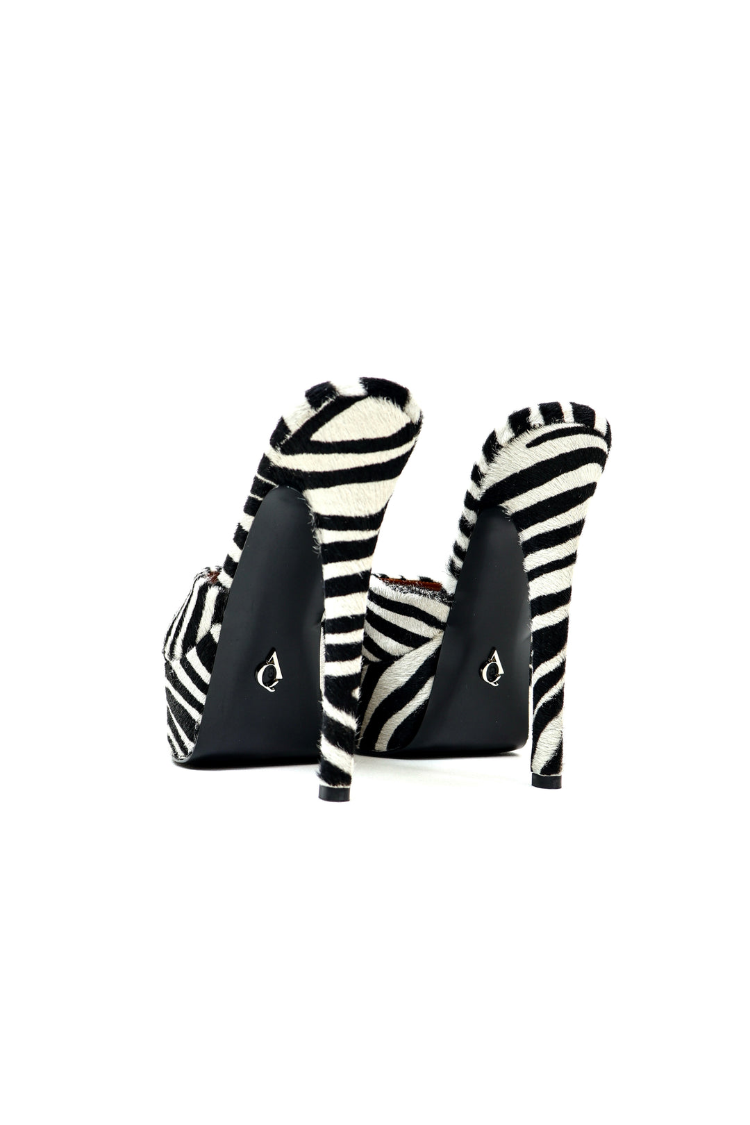 QAFARRIN NASTY – Zebra Print Hakiki Tay Derisi Platform Mule