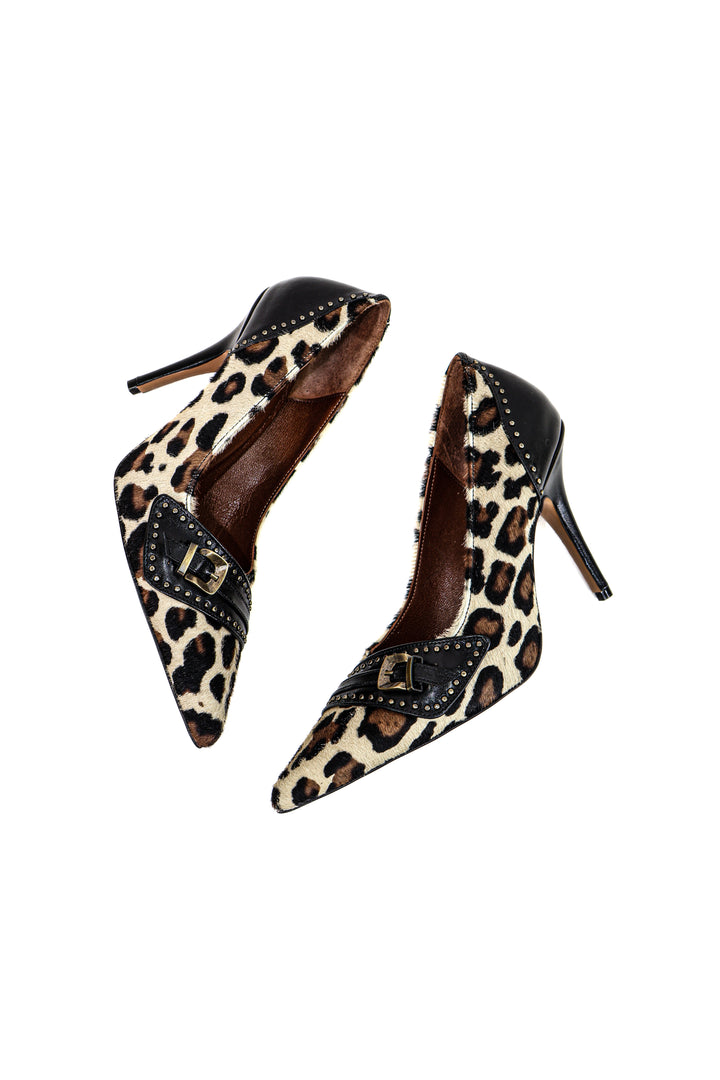 QAFARRIN DRAX – Leopar Desenli Stiletto Ayakkabı