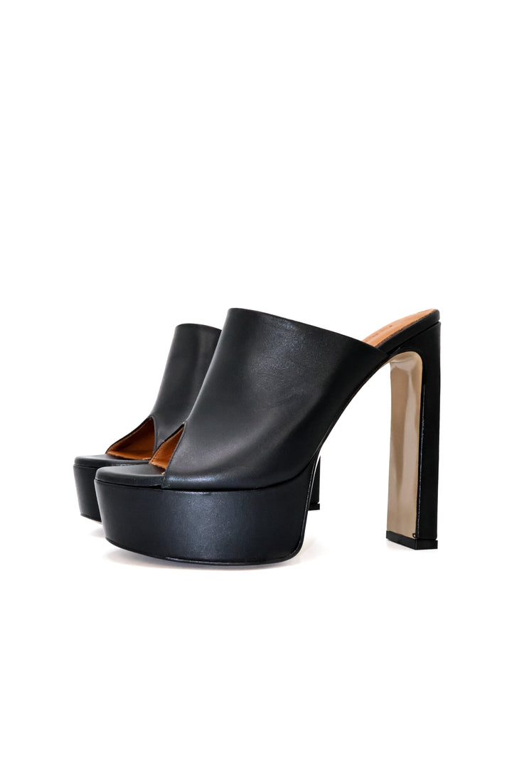 Qafarrin BELLVANA – Siyah Hakiki Dana Deri Platform Mule