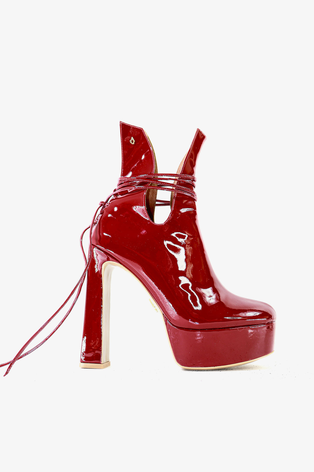 Qafarrin VANGORIA – Atelier-Crafted Deep Crimson Patent Hakiki Dana Derisi Couture Çizme