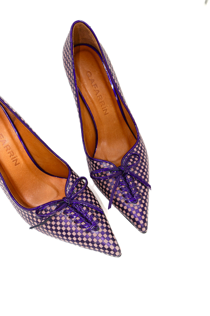 Qafarrin ÉCHELON – Kare Dokulu Hakiki Dana Deri Stiletto