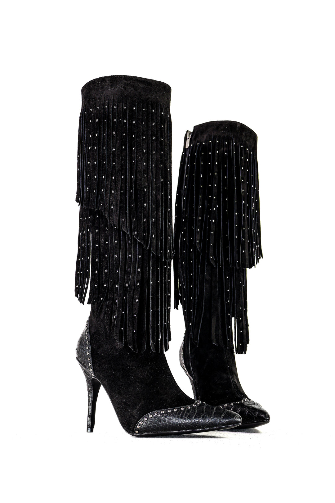 Qafarrin FIERA NOIR – Atelier-Crafted Western Couture Dana Deri Çizme