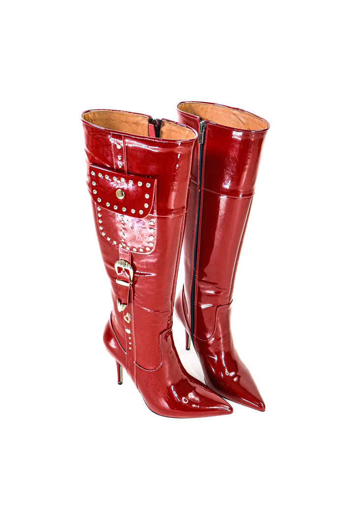 Qafarrin VANGUARD – Atelier-Crafted Rouge Couture Çizme