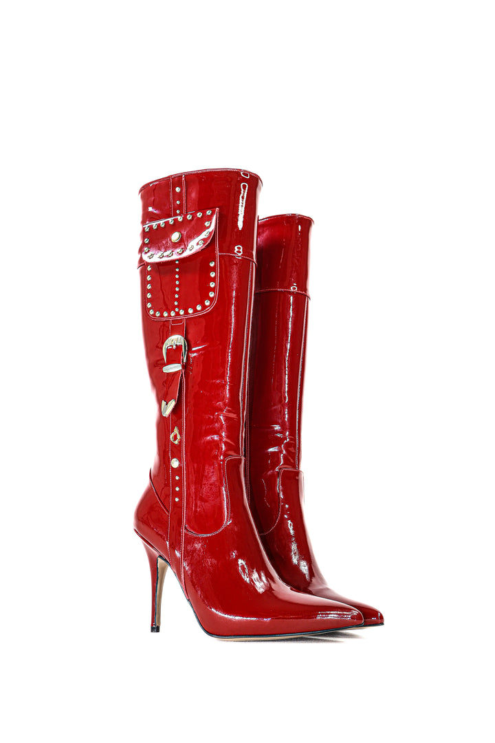 Qafarrin VANGUARD – Atelier-Crafted Rouge Couture Çizme