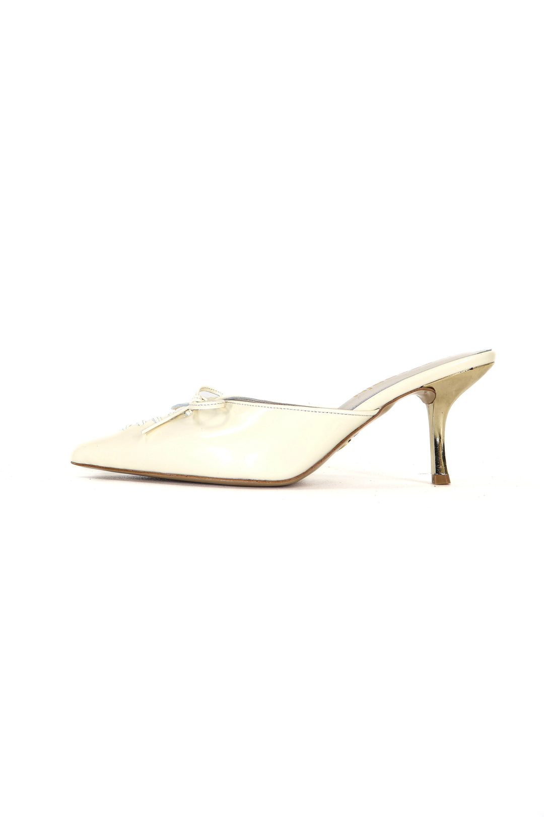 QAFARRIN VIOLA VANILLE – Vanilya Hakiki Dana Deri Kitten Heel Mule