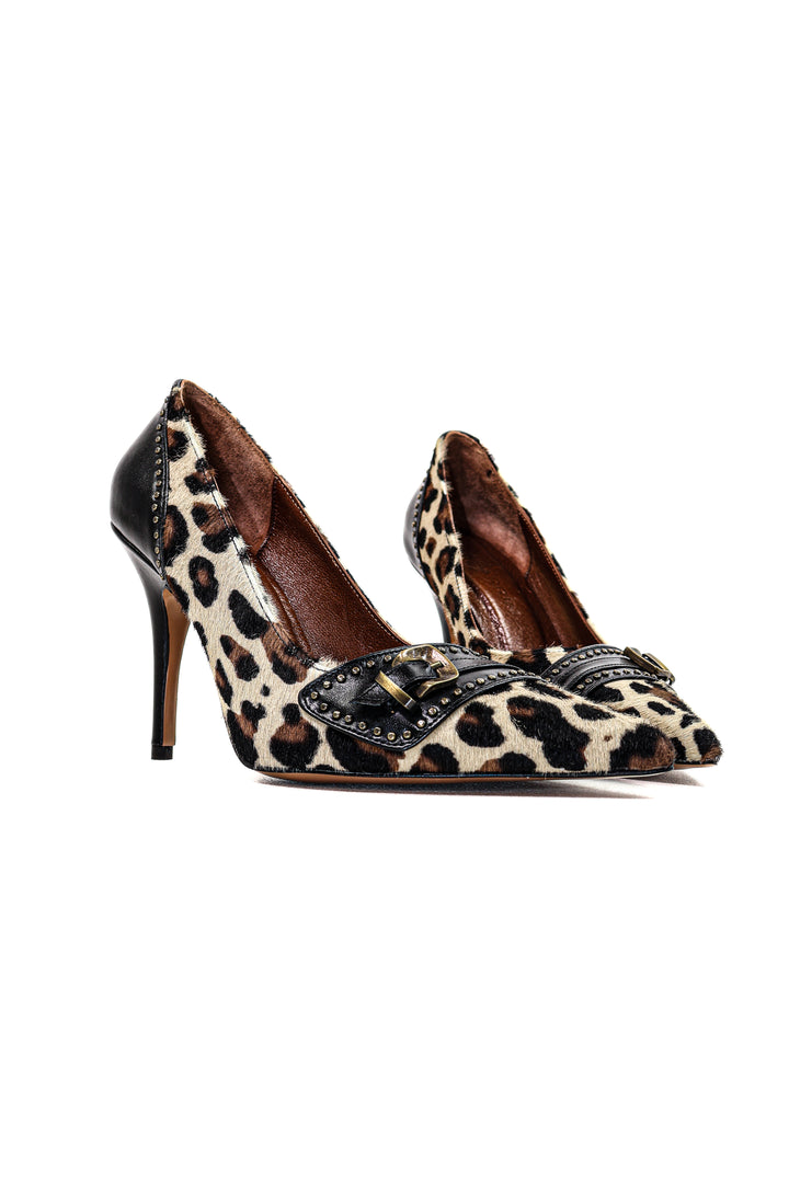 QAFARRIN DRAX – Leopar Desenli Stiletto Ayakkabı