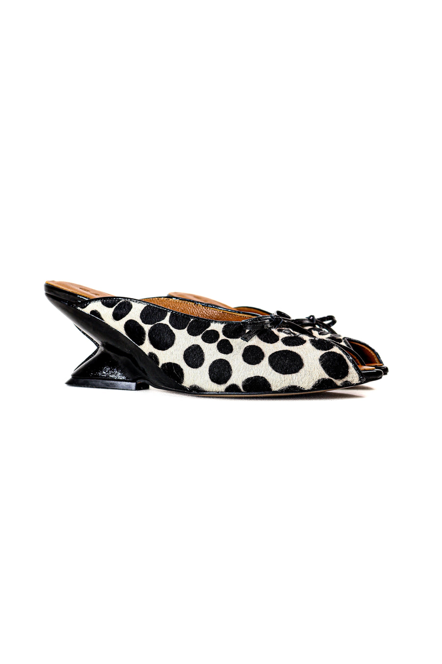 QAFARRIN IXEL – Dalmatian Print Pony Hair Mule