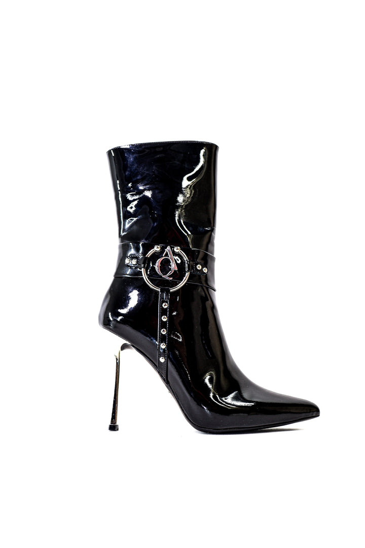 Qafarrin  MERINÈ NOIR – Hakiki Dana Derisi Siyah Rugan Couture Boot