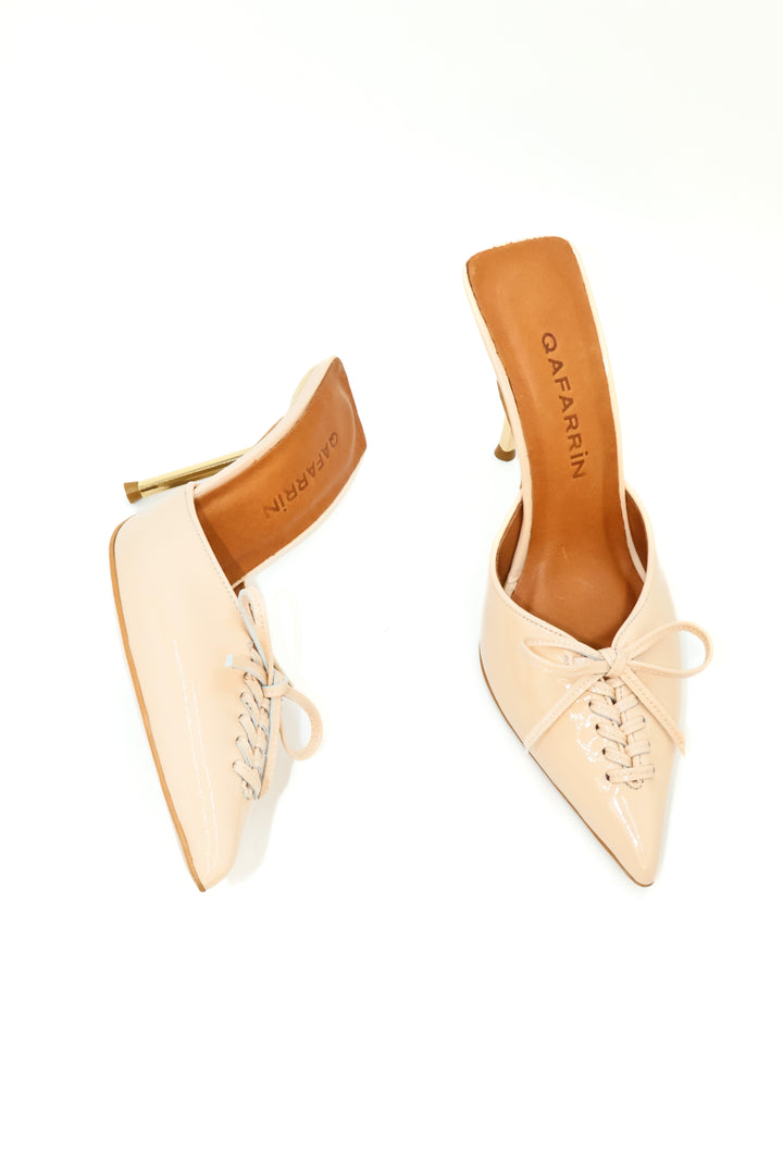 Qafarrin VIOLA NUDE – Ten Rengi Rugan Hakiki Dana Deri Mule Stiletto