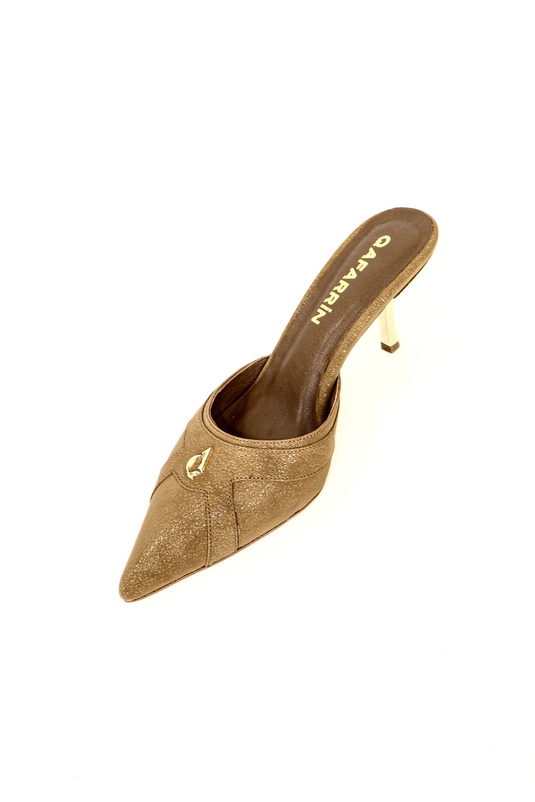 QAFARRIN THÉVRA SABLE TABAC – Hakiki Dana Deri 6 CM Kitten Heel Mule