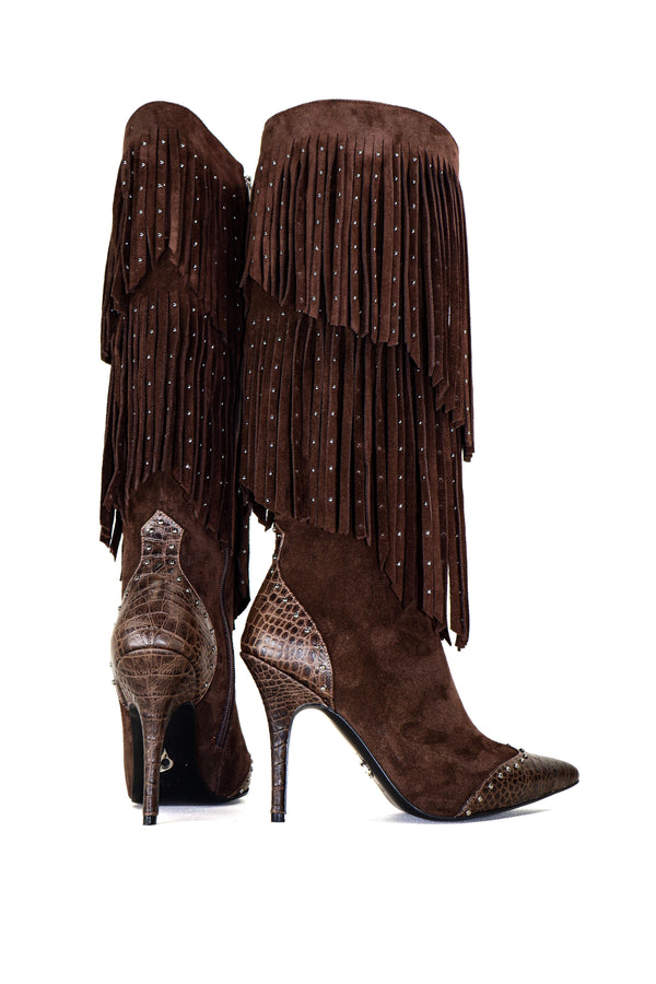 Qafarrin FIERA – Atelier-Crafted Western Couture Genuine Leather Boots