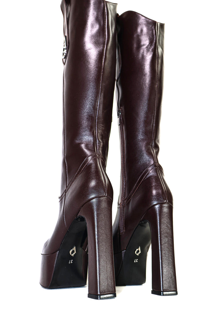 Qafarrin LORVÉN ESPRESSO – Prime-Cut Hakiki Dana Deri Platform Boot