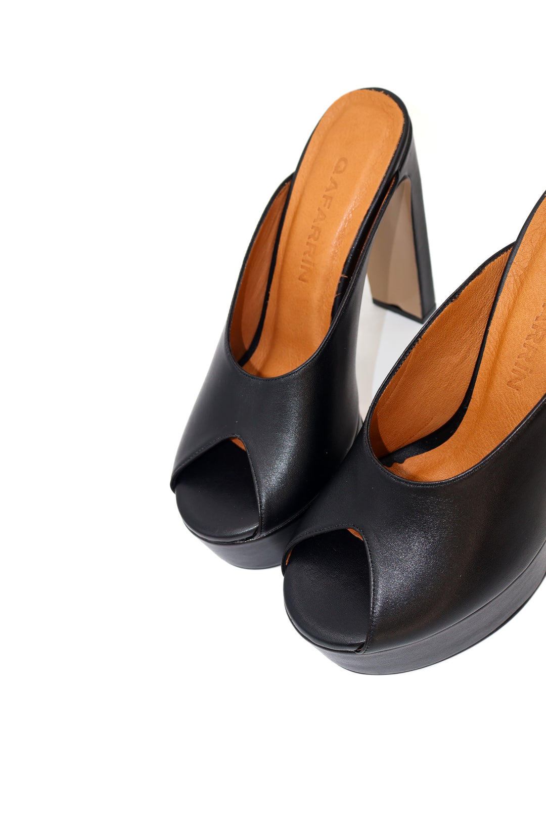 Qafarrin ÉLAN – Siyah Hakiki Dana Deri Platform Mule