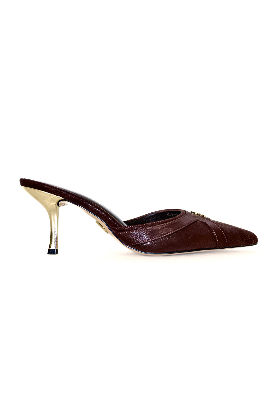 QAFARRIN THÉVRA CACAO NOIR – Hakiki Dana Deri 6 CM Kitten Heel Mule