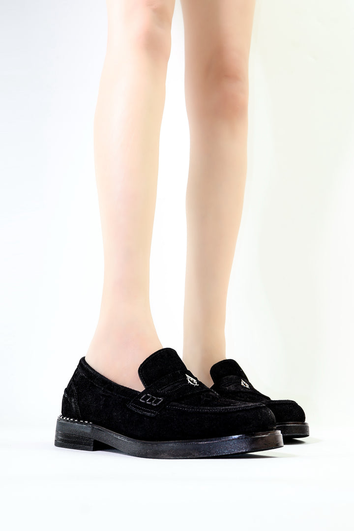 Qafarrin DORVÉ – Siyah Süet Hakiki Dana Deri Atelier-Crafted Prime Loafer