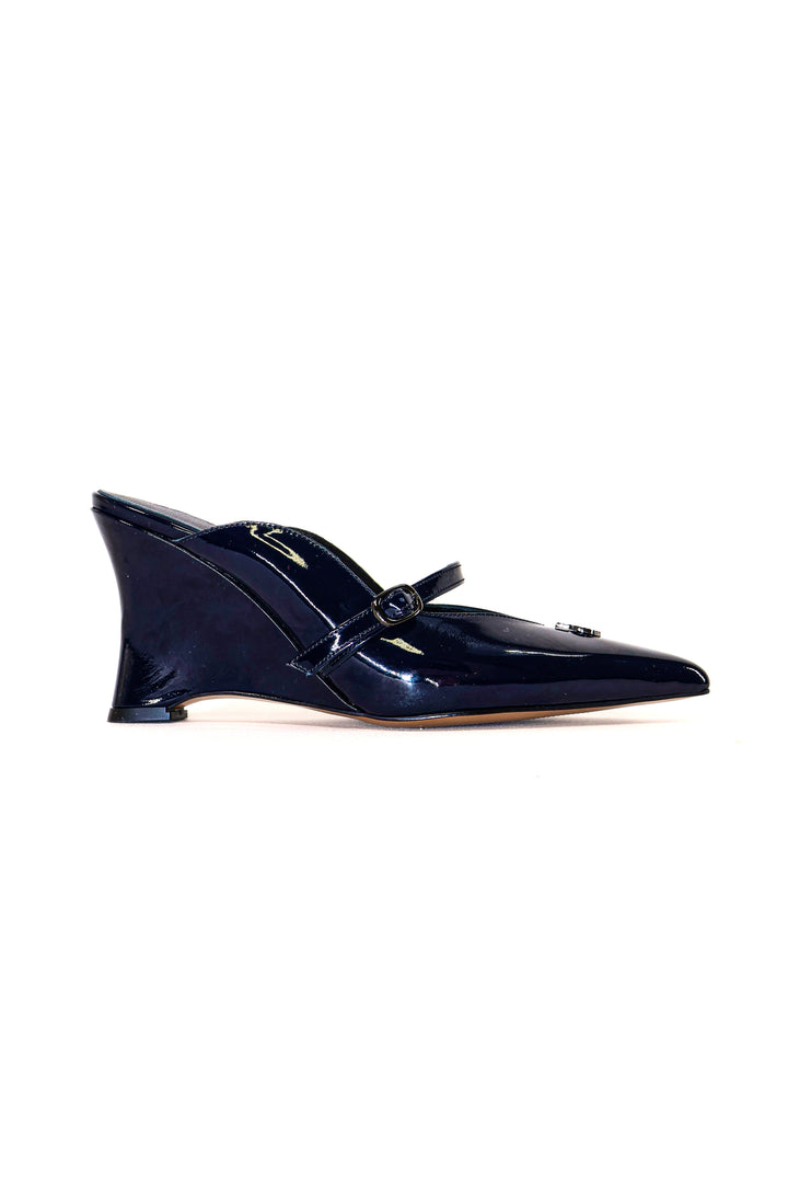 QAFARRIN COLETTE – Bleu Nuit Rugan Prime Cut Hakiki Dana Deri Mule