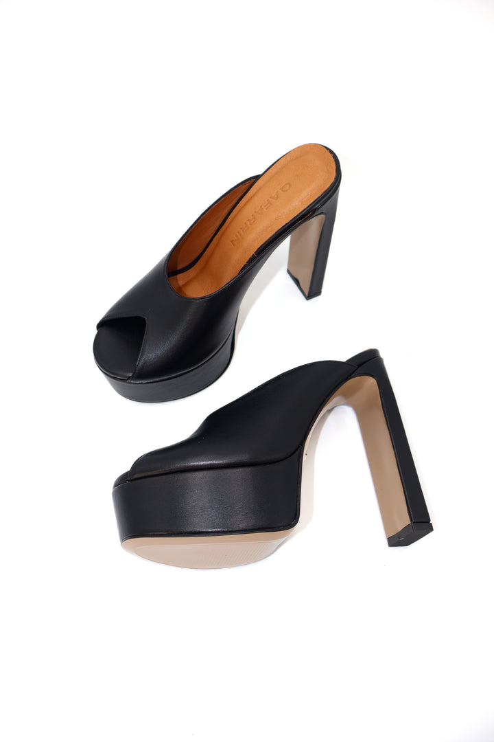 Qafarrin ÉLAN – Siyah Hakiki Dana Deri Platform Mule