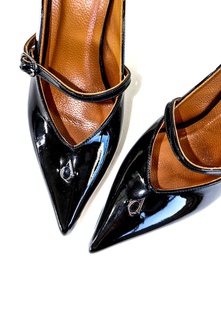 QAFARRIN COLETTE – Noir Rugan Prime Cut Hakiki Dana Deri Mule