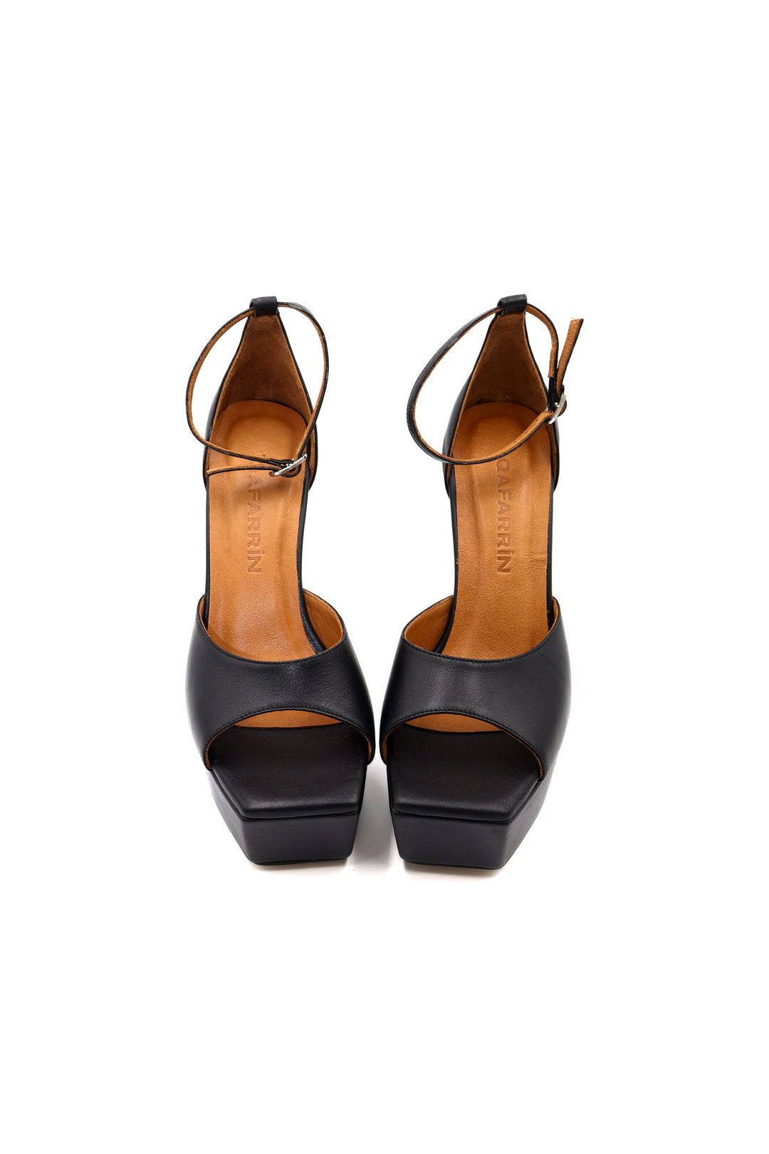 Qafarrin VERDELIA NOIR MATTE – Siyah Hakiki Dana Mat Deri Platform Topuklu Sandalet