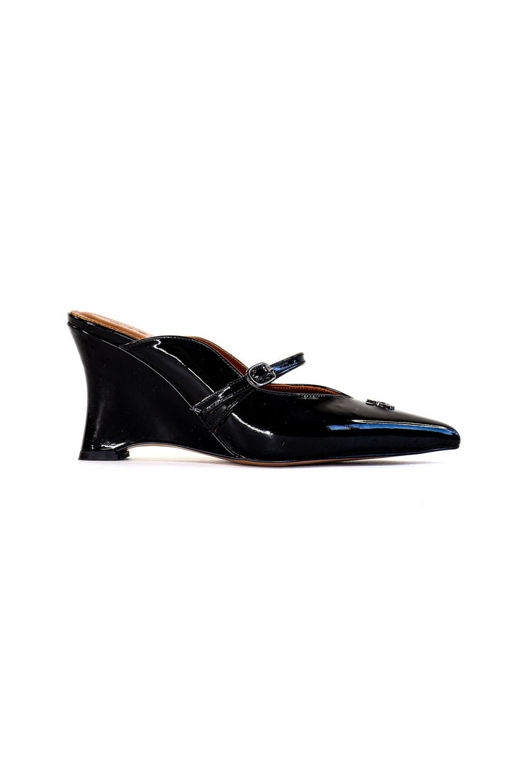 QAFARRIN COLETTE – Noir Rugan Prime Cut Hakiki Dana Deri Mule