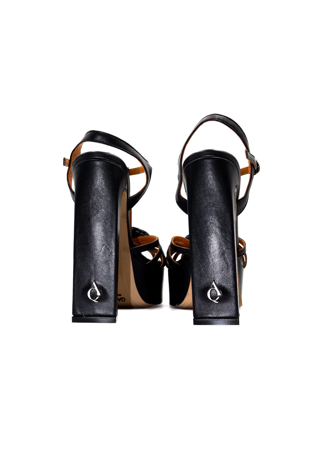 Qafarrin OTTAVIA – Siyah Hakiki Dana Deri Platform Sandalet