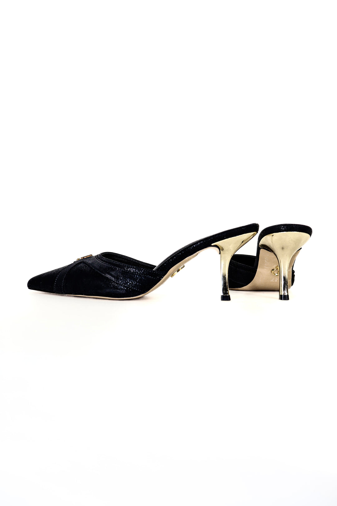 QAFARRIN THÉVRA NOIR ABSOLU – Hakiki Dana Deri 6 CM Kitten Heel Mule