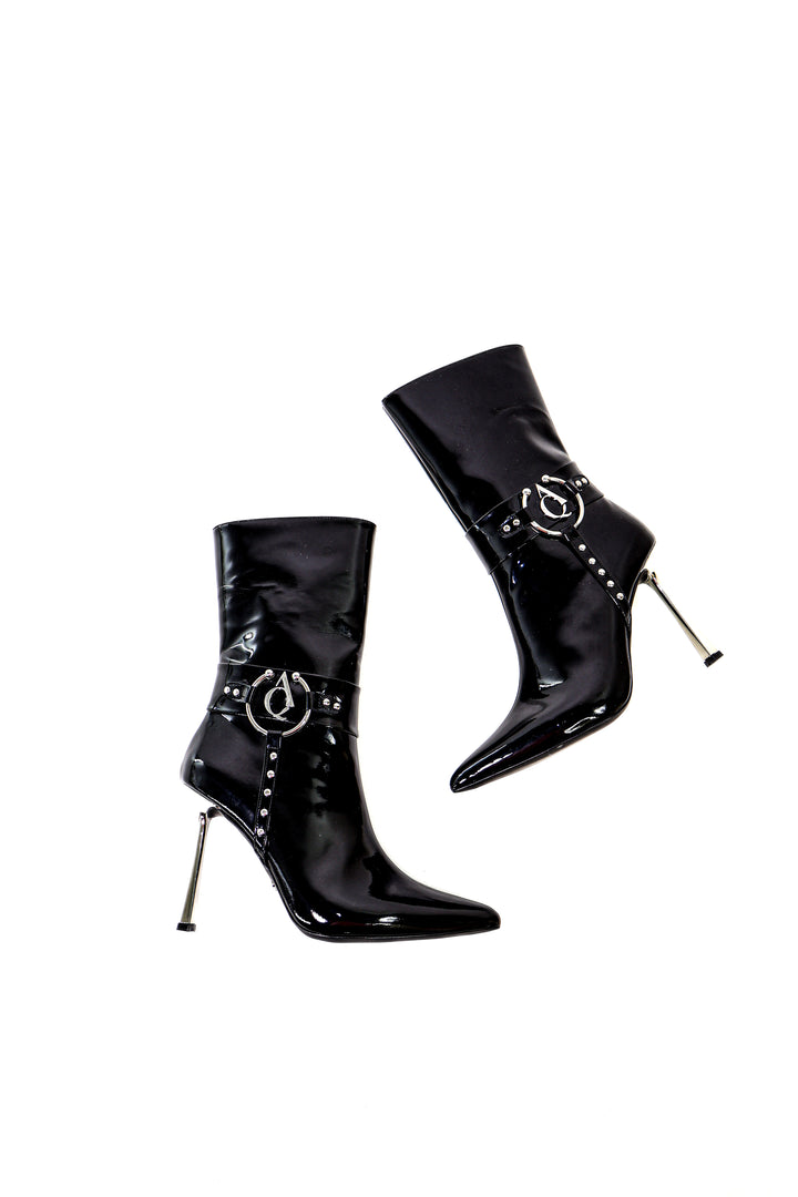 Qafarrin  MERINÈ NOIR – Hakiki Dana Derisi Siyah Rugan Couture Boot