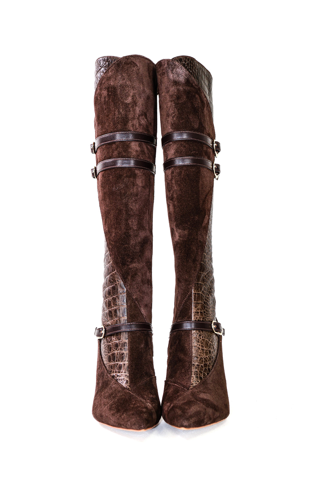 Qafarrin CRAVEN – Atelier-Crafted Cocoa Croco Couture Dana Deri Çizme