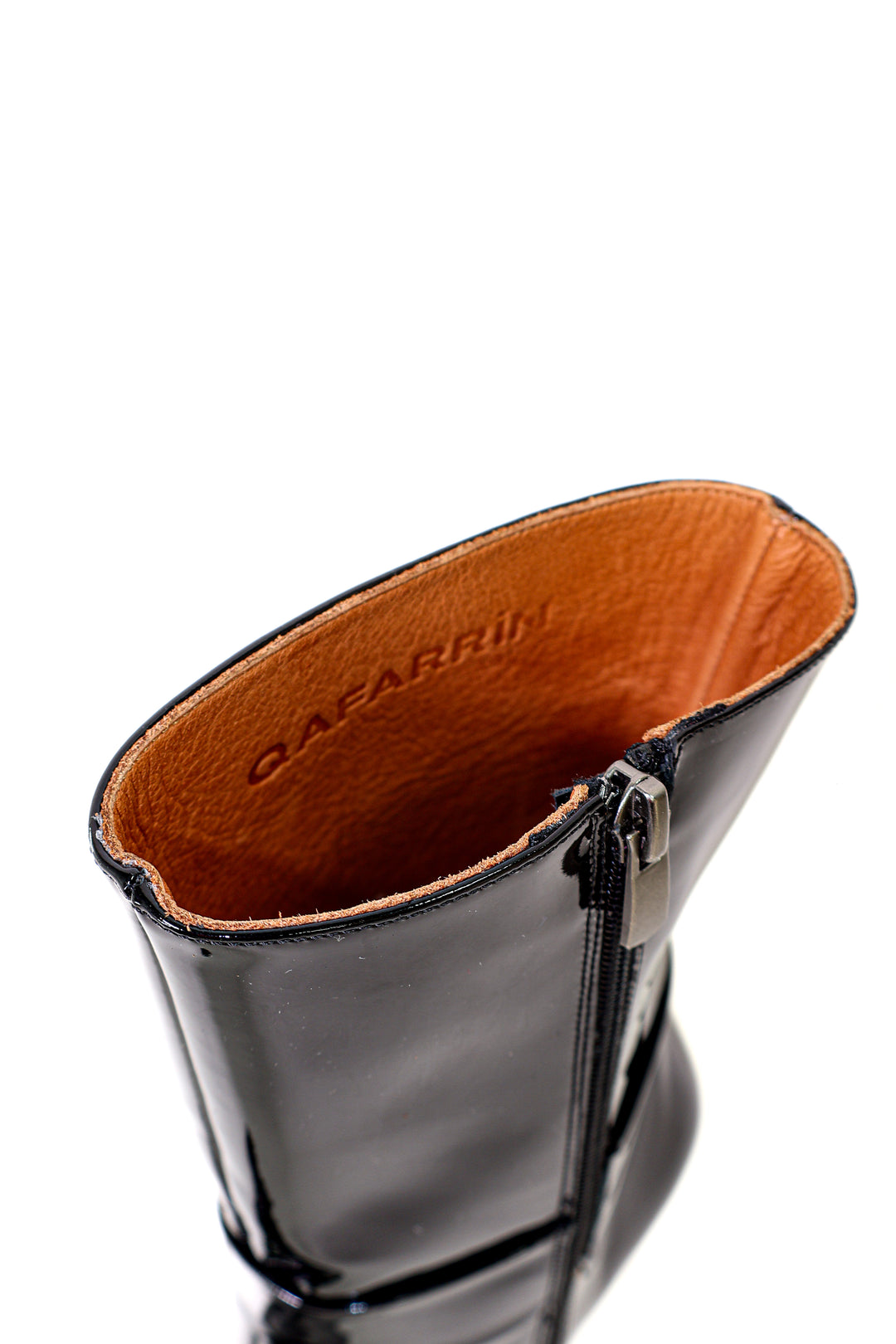 Qafarrin  MERINÈ NOIR – Hakiki Dana Derisi Siyah Rugan Couture Boot