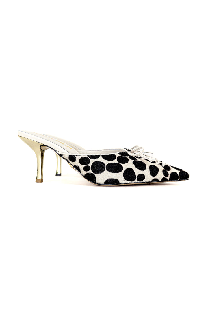 QAFARRIN VIOLA DOT NOIR
Siyah-Beyaz Hakiki Tay Tüyü Kitten Heel Mule
