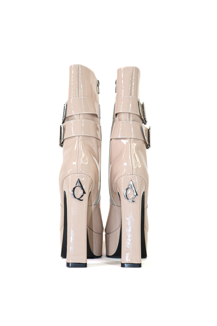 Qafarrin DIONEA – Krem Rugan Hakiki Dana Derisi Atelier-Crafted Platform Couture Bot