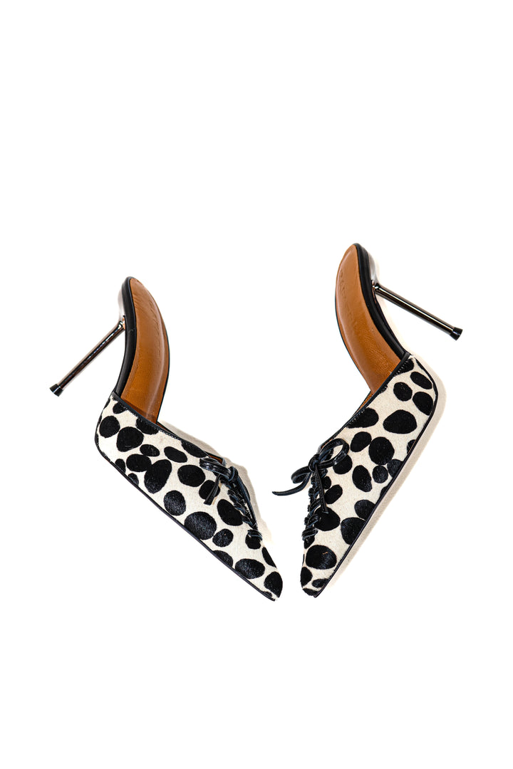 Qafarrin VIOLA DOT NOIR – Prime Cut Dana Derisi Detaylı Hakiki Tay Tüyü Mule Stiletto