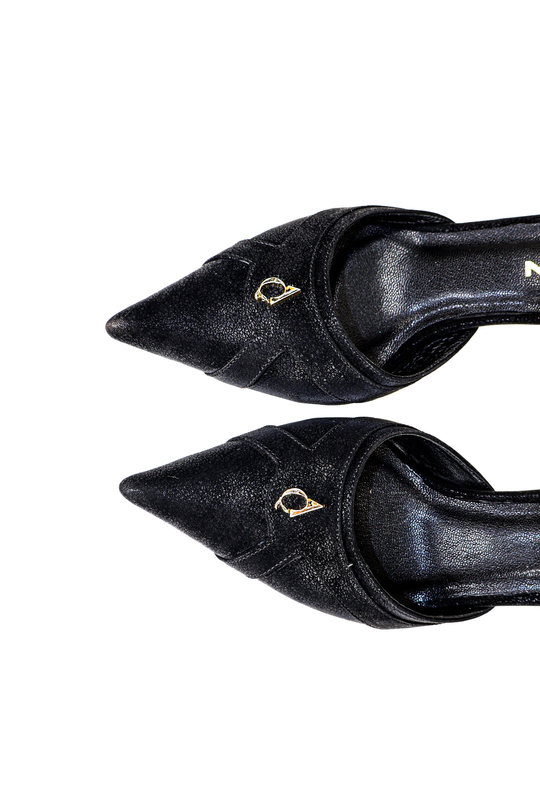 QAFARRIN THÉVRA NOIR ABSOLU – Hakiki Dana Deri 6 CM Kitten Heel Mule