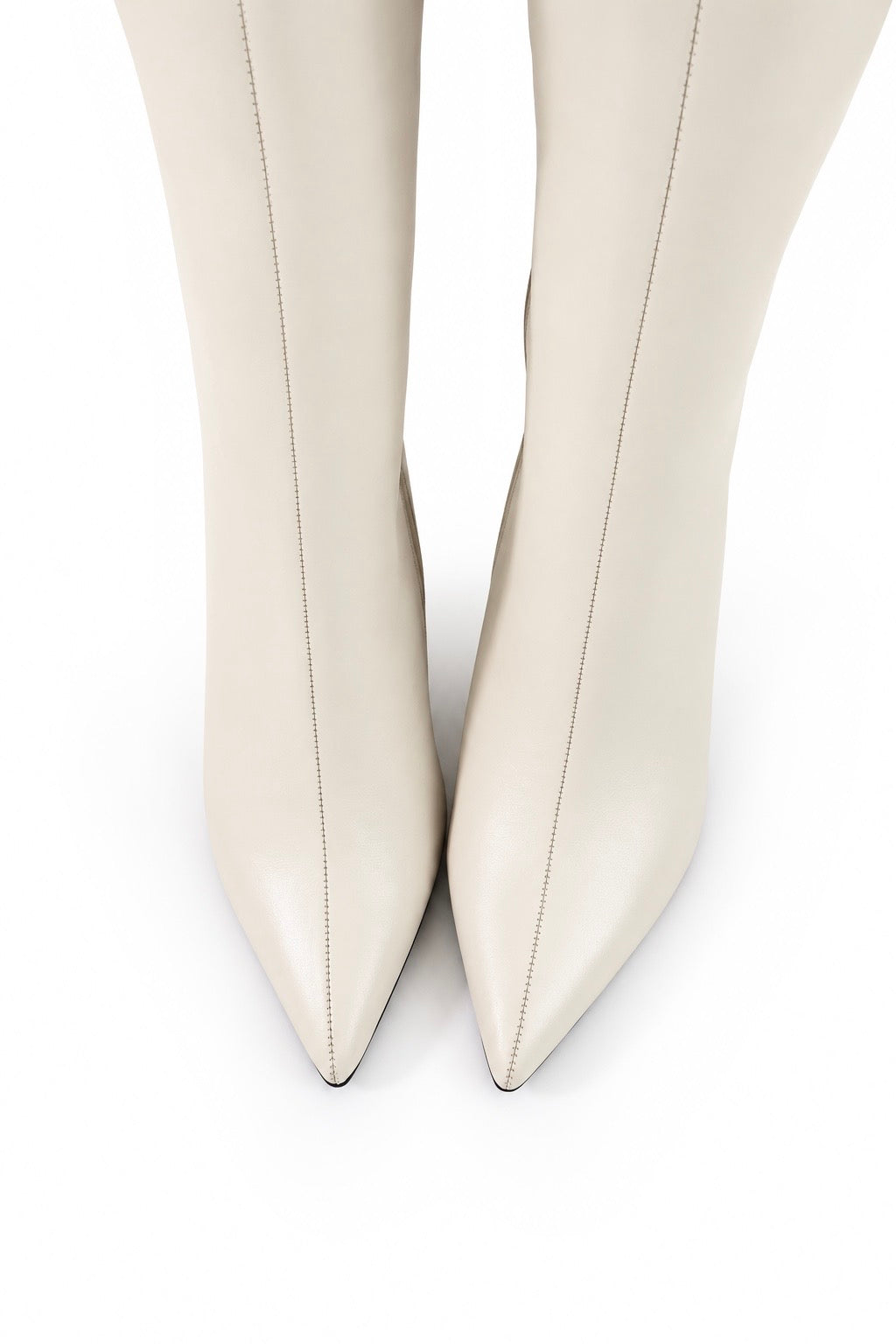 QAFARRIN VYREN – Ivory Hakiki Dana Deri Sculptural Wedge Çizme
