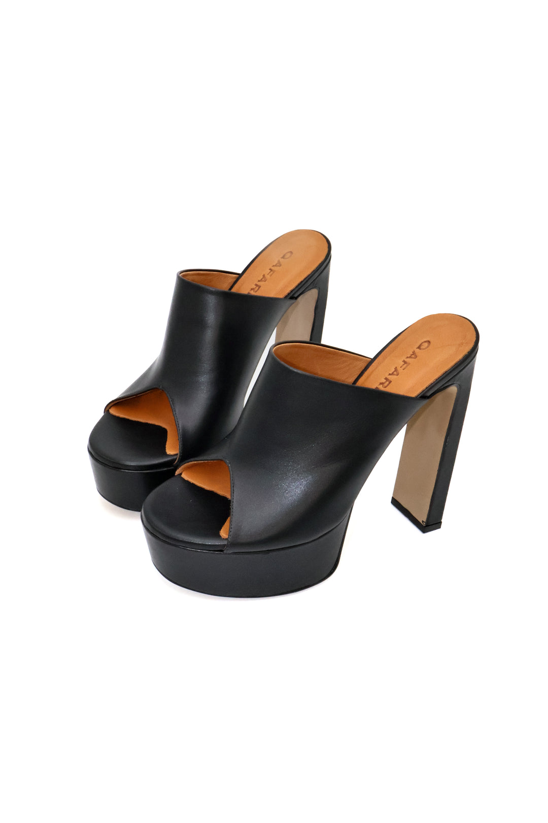 Qafarrin BELLVANA – Siyah Hakiki Dana Deri Platform Mule
