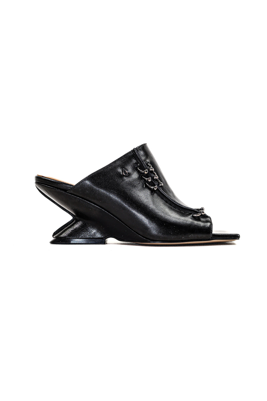 QAFARRIN LEXA – Prime-Cut Genuine Leather Sculptural Heel Mule