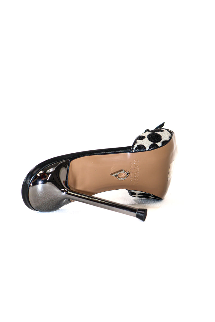 Qafarrin VIOLA DOT NOIR – Prime Cut Dana Derisi Detaylı Hakiki Tay Tüyü Mule Stiletto