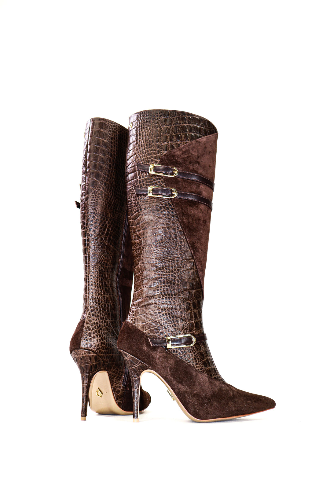 Qafarrin CRAVEN – Atelier-Crafted Cocoa Croco Couture Dana Deri Çizme