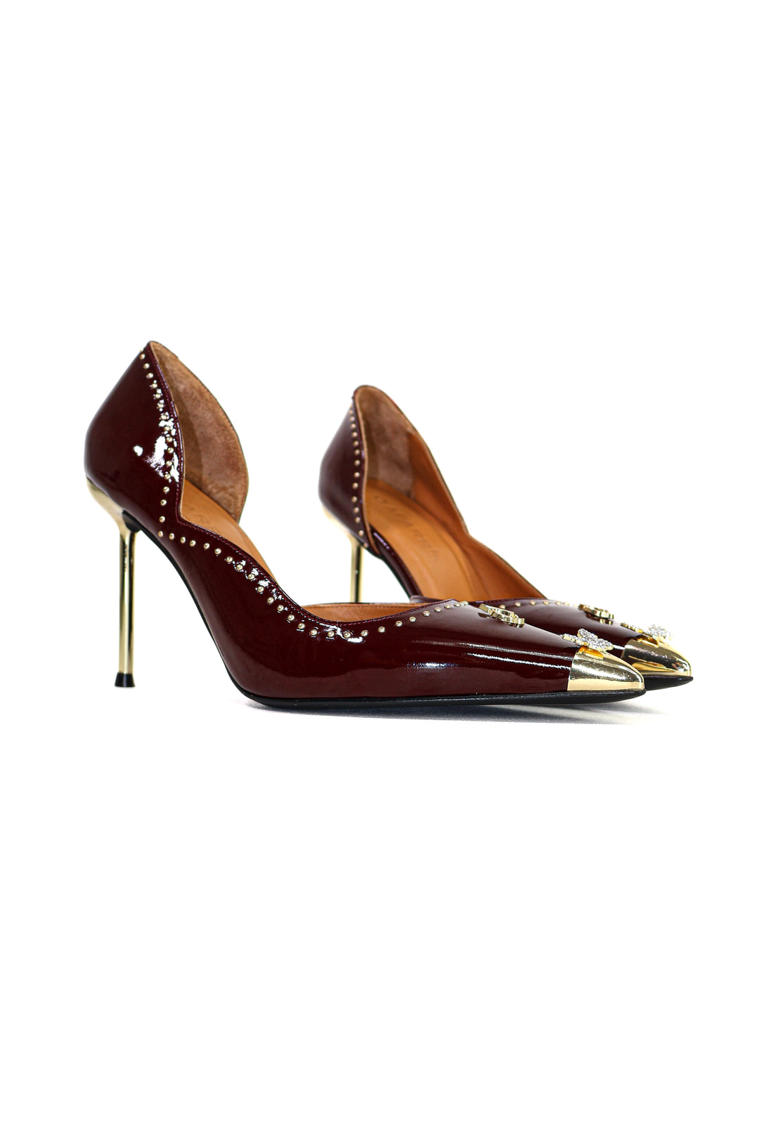 QAFARRIN KYREL – Bordo Rugan Hakiki Dana Deri Metal Burun Detaylı Stiletto