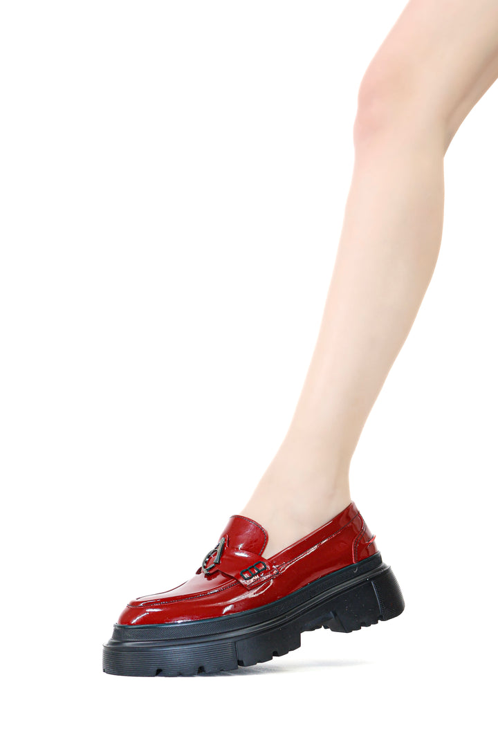Qafarrin RAVEL – Rouge Prime-Cut Hakiki Dana Deri Loafer