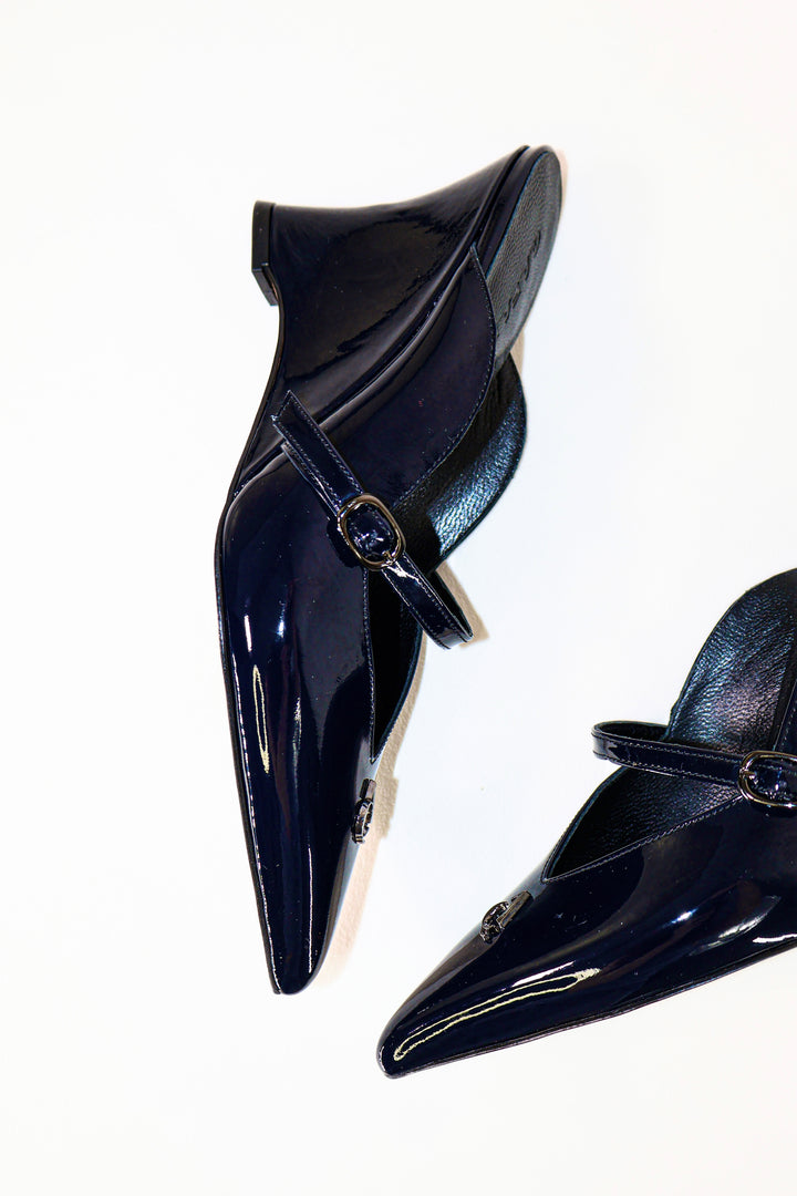 QAFARRIN COLETTE – Bleu Nuit Rugan Prime Cut Hakiki Dana Deri Mule