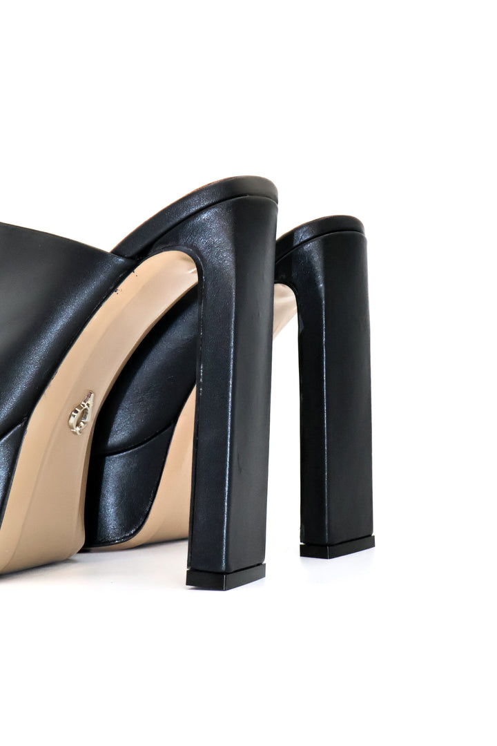 Qafarrin BELLVANA – Siyah Hakiki Dana Deri Platform Mule