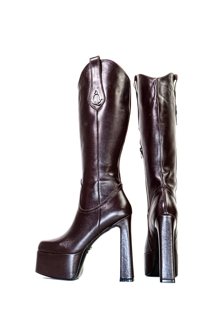 Qafarrin LORVÉN ESPRESSO – Prime-Cut Hakiki Dana Deri Platform Boot