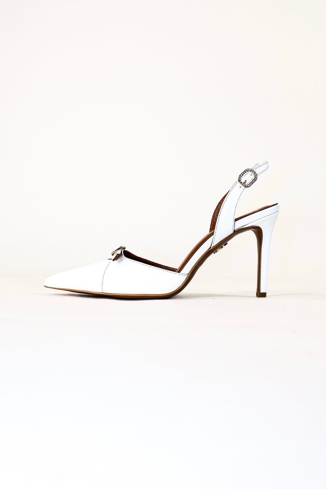 QAFARRIN ALBA LUX – White Atelier Slingback Dana Deri Stiletto