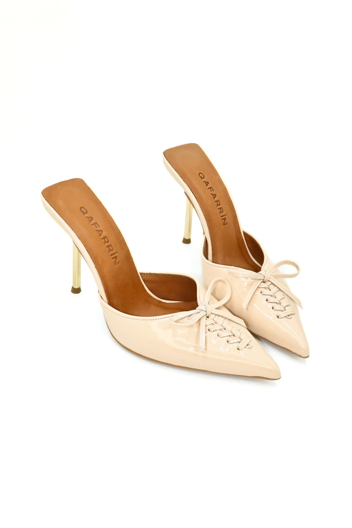 Qafarrin VIOLA NUDE – Ten Rengi Rugan Hakiki Dana Deri Mule Stiletto